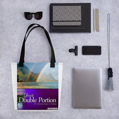 DOUBLE PORTION OF BLESSINGS Tote bag